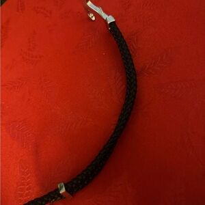 Black Braided Bracelet with Silver Clasp